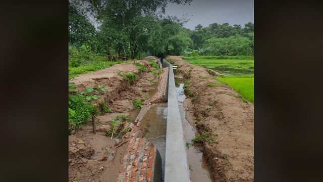 দোয়ারাবাজারে নির্মাণ কাজ শেষ হওয়ার আগেই ভেঙ্গে পড়ছে ড্রেন