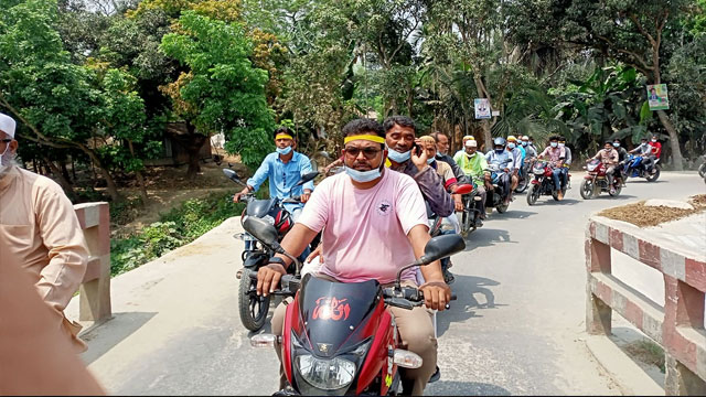 ৫০০ মোটরসাইকেল নিয়ে নৌকার মনোনয়ন প্রত্যাশীর শোডাউন