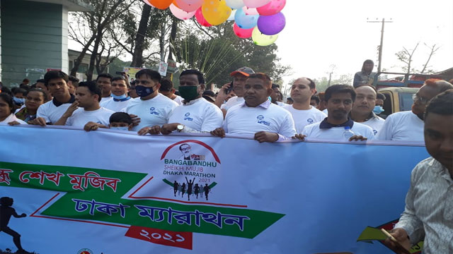 সৈয়দপুরে বঙ্গবন্ধু শেখ মুজিব ঢাকা ম্যারাথন অনুষ্ঠিত